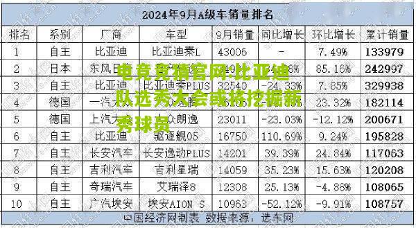 比亚迪队选秀大会或将挖掘新秀球员