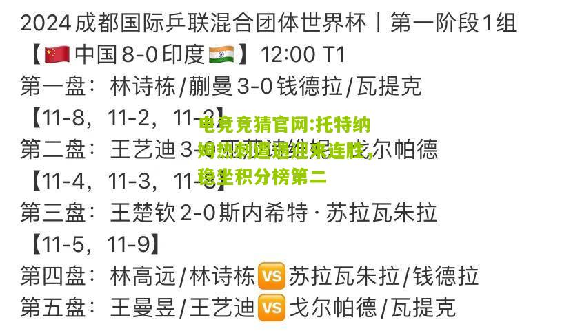 托特纳姆热刺遭遇迎来连胜，稳坐积分榜第二